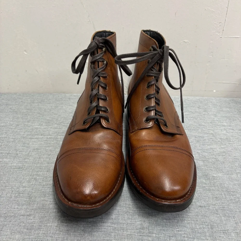 Thursday Boot Co Captain Boots Men 10.5 Brandy Leather Cap Toe Goodyear Welt